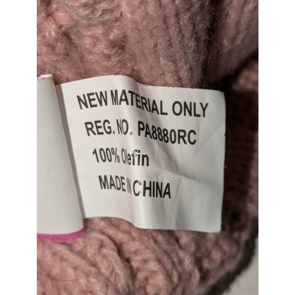 Disney Junior Kids 2T-5T Pink Minnie Mouse Cable Knit Beanie Winter Hat Pompom - Picture 5 of 6